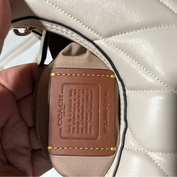 Coach Carmen mini crossbody White Quilted Women's Bag - Picture 11 of 12